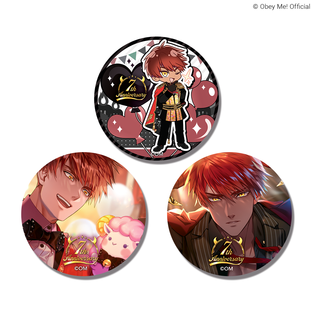 [Ships Mid Jan 2027] Diavolo Birthday Merch: 1 Holographic Button Badge (Trading / 3 Designs) 1 Pack