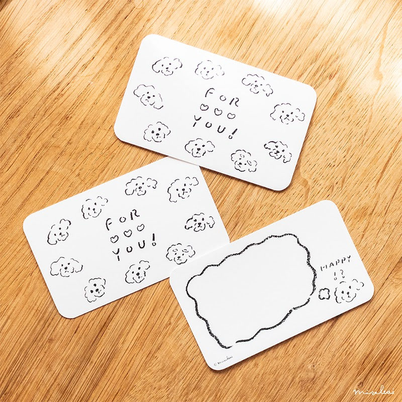 Happy!? puppies FOR YOU!  メッセージカード封筒つき3組セット