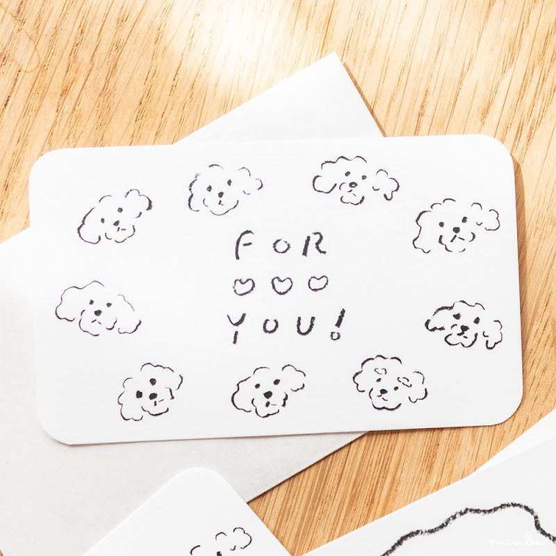 Happy!? puppies FOR YOU!  メッセージカード封筒つき3組セット