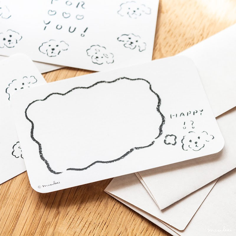 Happy!? puppies FOR YOU!  メッセージカード封筒つき3組セット