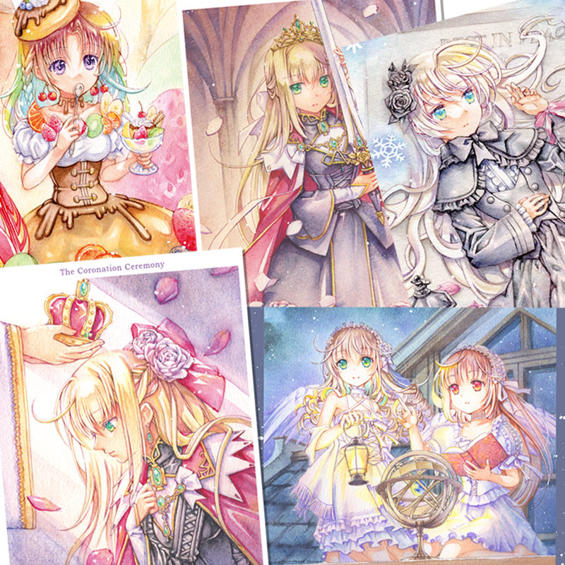 透明水彩画ポストカードセットB